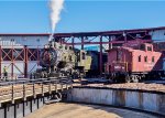 Baldwin Locomotive Works shop switcher #26 beside the turntable pit at Steamtown NHS